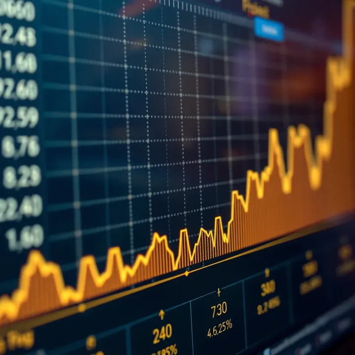Graph showing currency exchange rates with upward trends indicating forex market liquidity