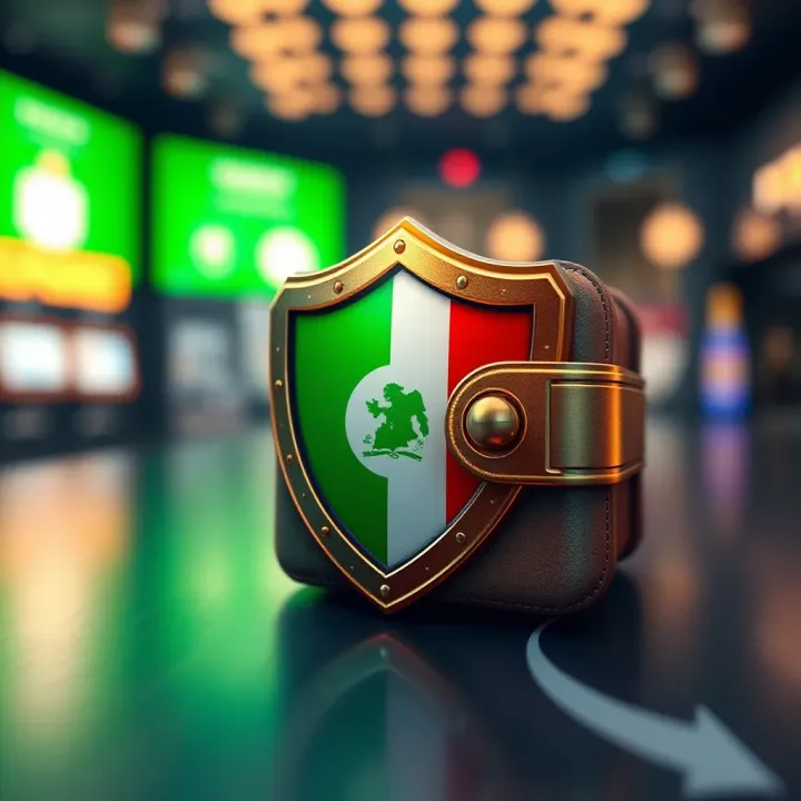Secure digital wallet icon with shield and Nigerian flag elements symbolizing safety and regional adaptation