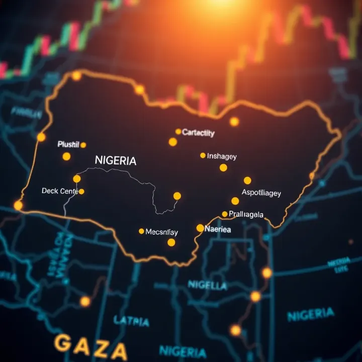 Nigeria Forex Market Regulatory Environment and Financial Centers Map of Nigeria highlighting key financial centers and symbols representing forex market regulation