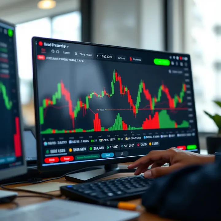 User-friendly interface of a forex trading platform with live currency charts and trading options