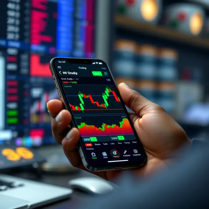User-friendly mobile interface displaying stock market charts and trends