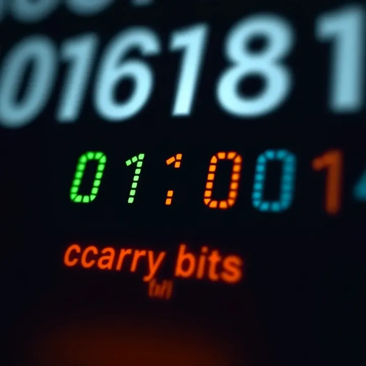 Example Demonstrating Binary Addition and Carry Bits Example of adding two binary numbers with highlighted sum and carry bits