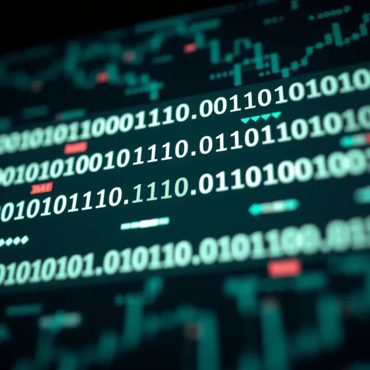 Binary Code Usage in Modern Computing and Digital Devices Illustration showing practical applications of binary code in computing devices and digital technology