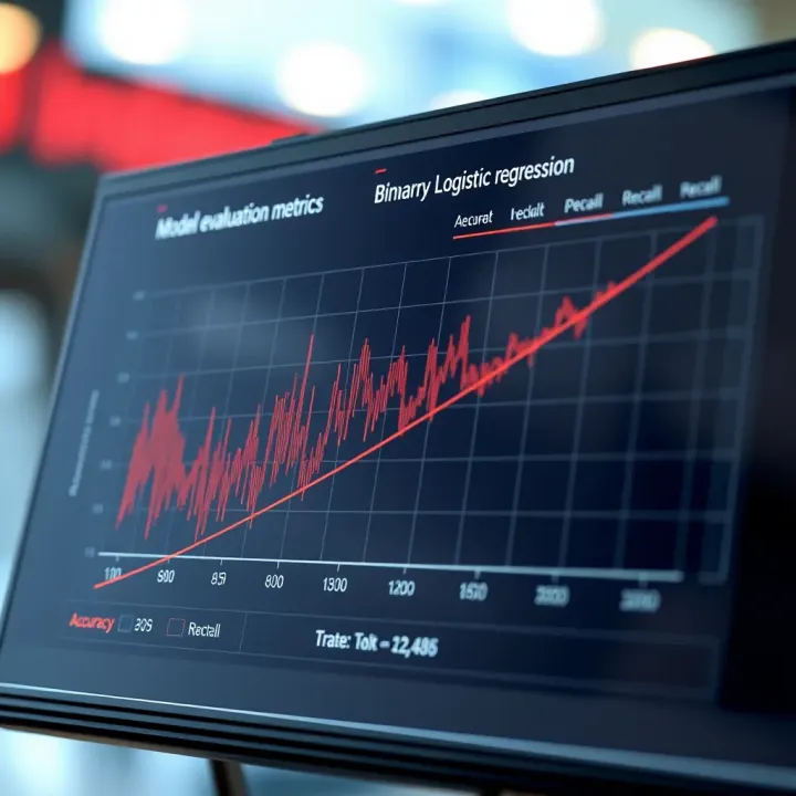 Evaluation Metrics for Binary Logistic Regression Models Chart showing model evaluation metrics including accuracy, precision, recall, and ROC curve