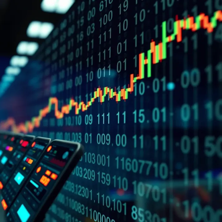 Visual representation of binary code powering fintech applications and electronic devices in Nigeria