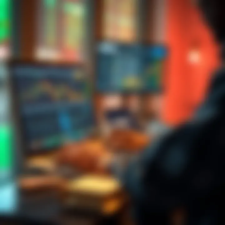 Person analyzing currency exchange rates on a laptop with Nigerian currency notes nearby