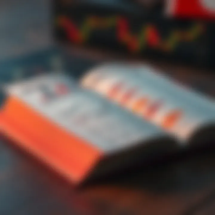 Open forex trading book with charts and graphs on the pages