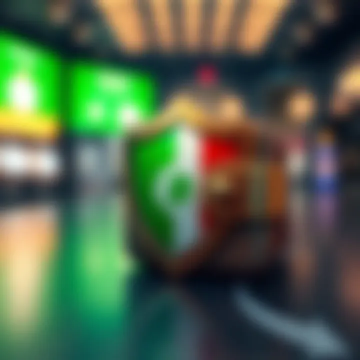 Secure Digital Wallet Representing Safety and Regional Adaptation Secure digital wallet icon with shield and Nigerian flag elements symbolizing safety and regional adaptation