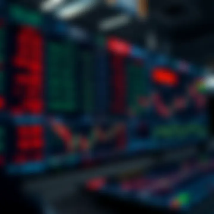 Digital trading platform displaying currency exchange rates and market charts for forex trading