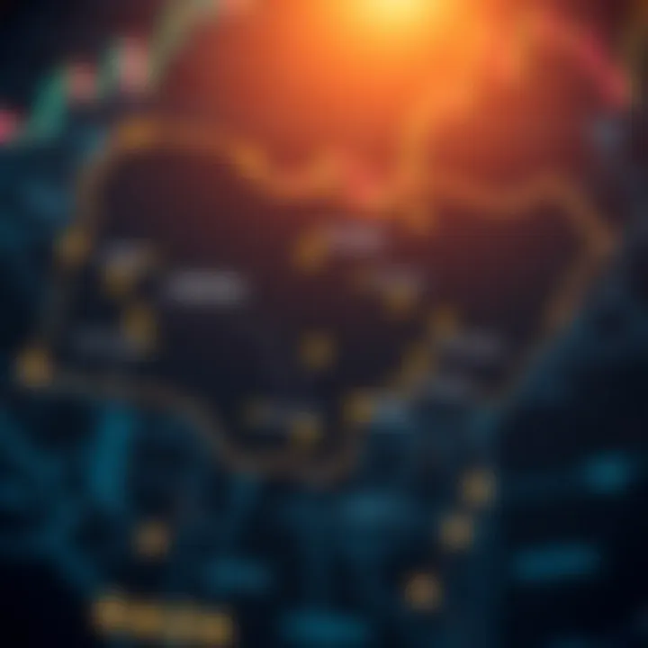 Map of Nigeria highlighting key financial centers and symbols representing forex market regulation