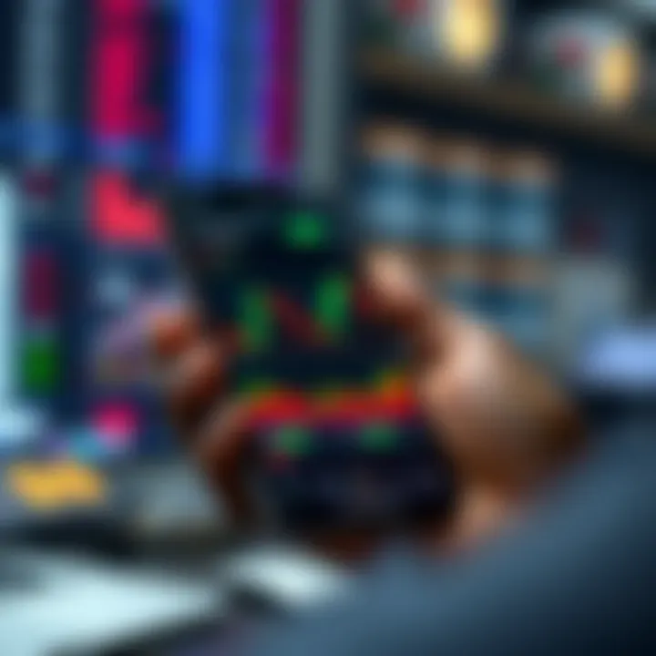 User-friendly mobile interface displaying stock market charts and trends