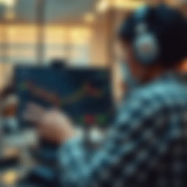 Social media interface displaying forex trading charts and community interaction