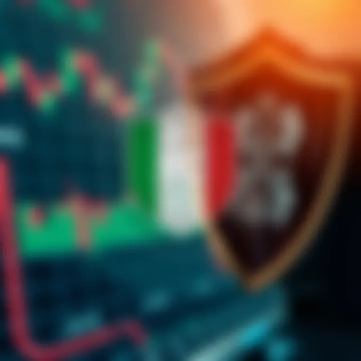Illustration of Nigerian regulatory symbols with financial charts and a secure shield