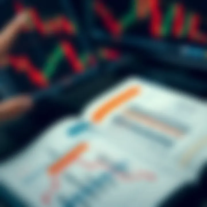 Open book on forex trading with highlighted charts and notes