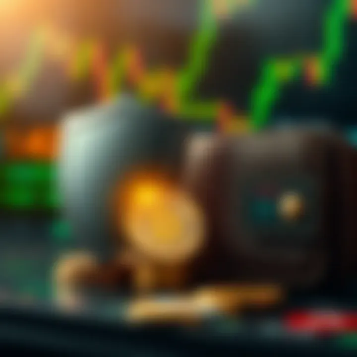 Security shield icon next to digital wallet symbolizing protection and secure transactions in crypto trading