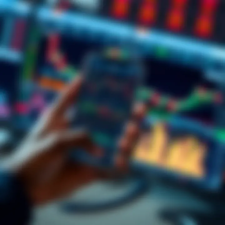 A smartphone displaying various forex trading signals and charts relevant for the Nigerian market