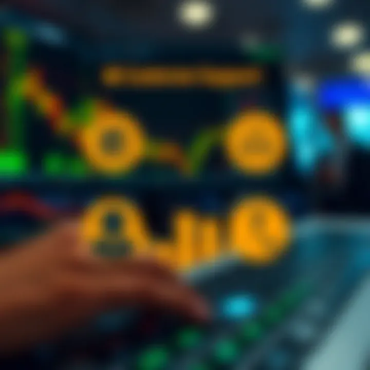 Graphical representation of regulatory compliance and customer support icons for forex trading