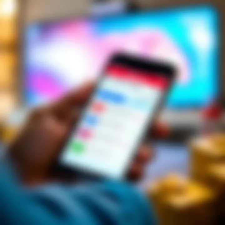 Mobile phone screen displaying a gift card trading app interface with transaction options