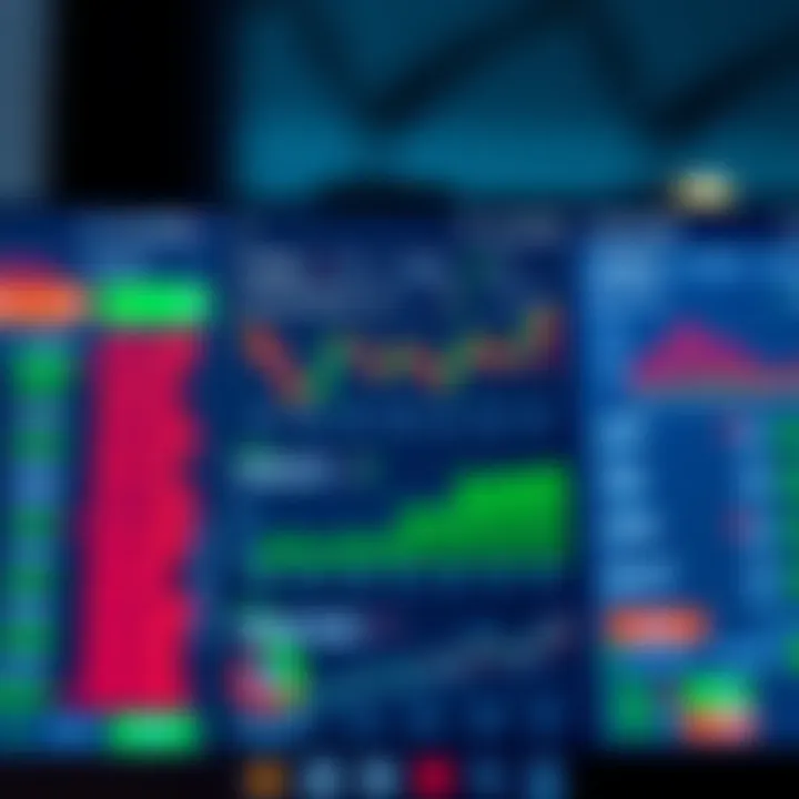 Dashboard of a trading app showing stock prices and market trends