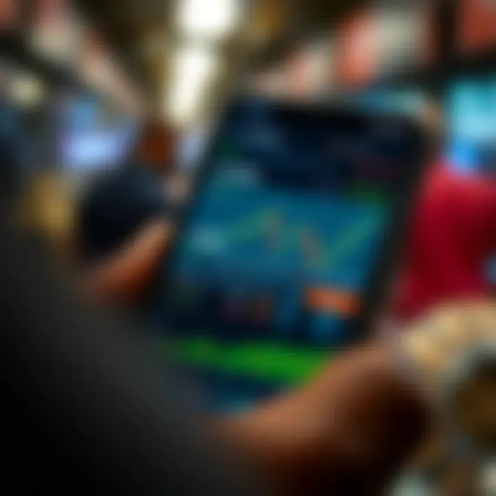 Mobile phone displaying forex trading charts and currency exchange rates in Nigeria