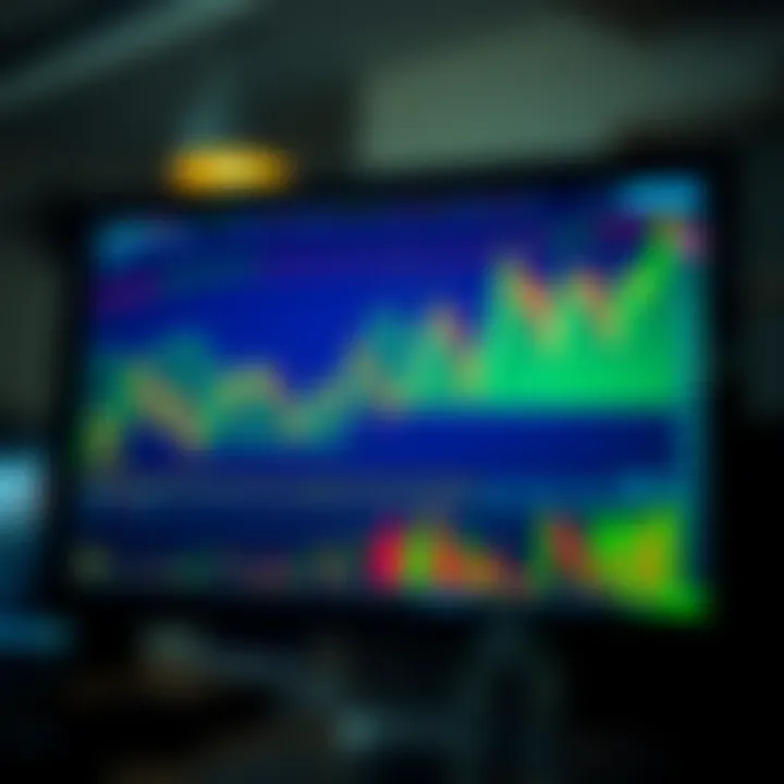 Cryptocurrency Market Trends for Nigerian Traders Graph showing upward and downward trends in cryptocurrency trading on a digital screen