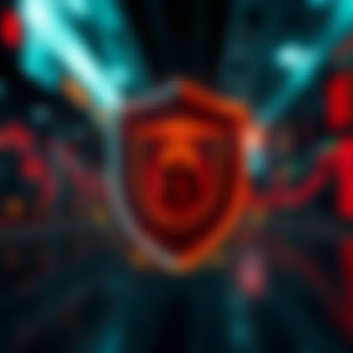 Secure digital shield illustrating crypto trading security and protection measures