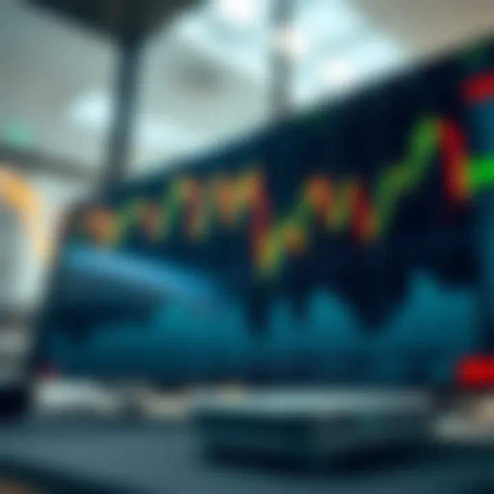 Chart displaying currency price movements with indicators illustrating forex market analysis