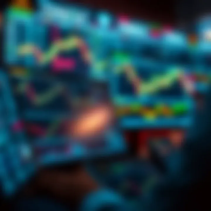 Illustration of digital devices displaying forex charts and signal alerts for strategic trading