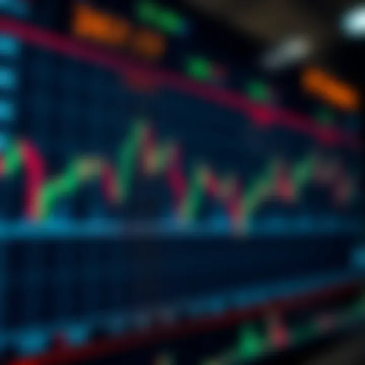 Graph showing forex currency pairs with fluctuating exchange rates on a digital trading platform
