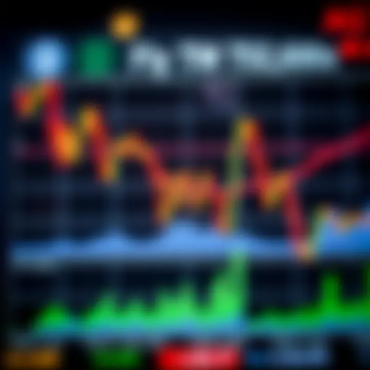 Graph showing currency price fluctuations influenced by global news events