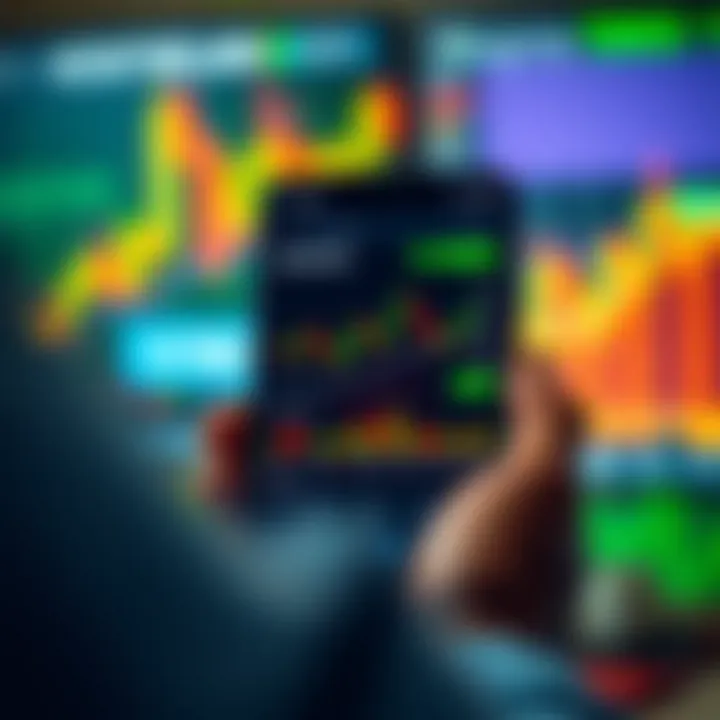 Mobile device displaying forex trading charts and currency pairs for beginners in Nigeria