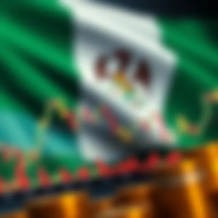 Graph showing forex currency pairs trends with Nigeria's flag in the background