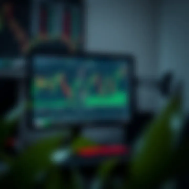 Illustration of a computer screen showing forex trading charts and Nigerian market data