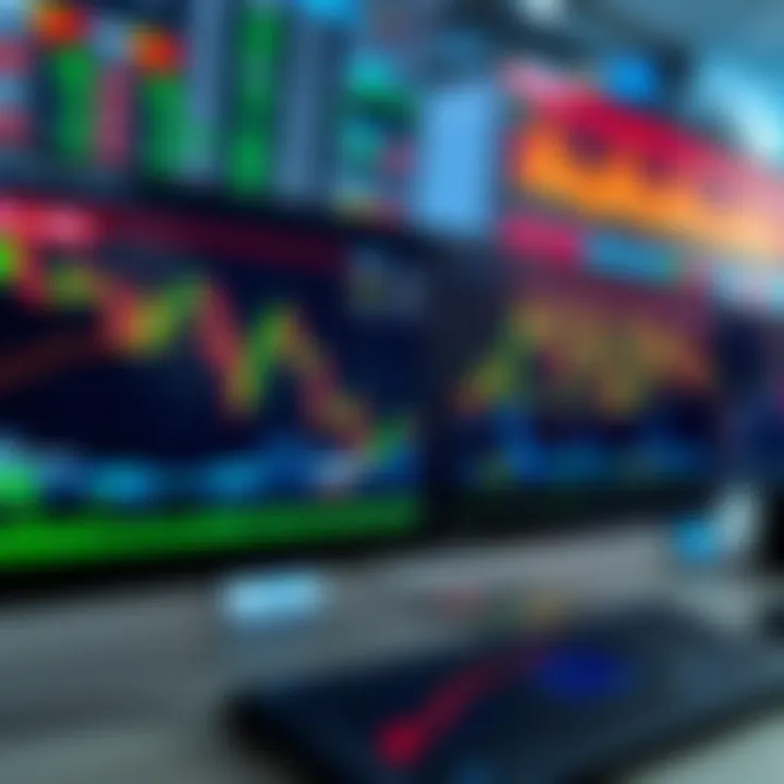 Dashboard of a forex trading platform showing currency pairs and market charts