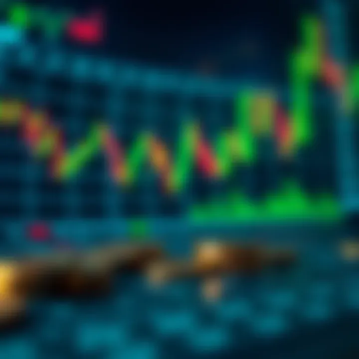 Forex trading concept with currency symbols and charts indicating market analysis