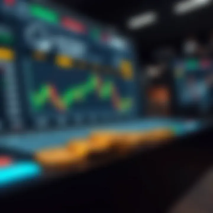 Illustration of a secure online platform interface showing trading tools and investment options