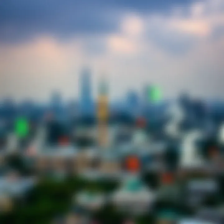Nigerian city skyline with currency symbols and ethical decision-making icons
