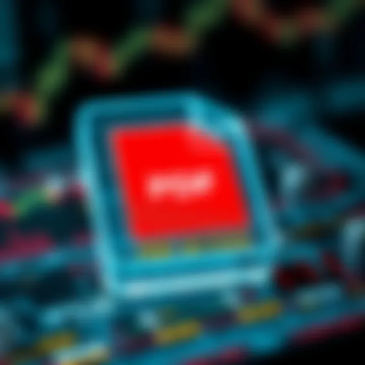 Visual representation of PDF file components highlighting encryption, compression, and text encoding layers