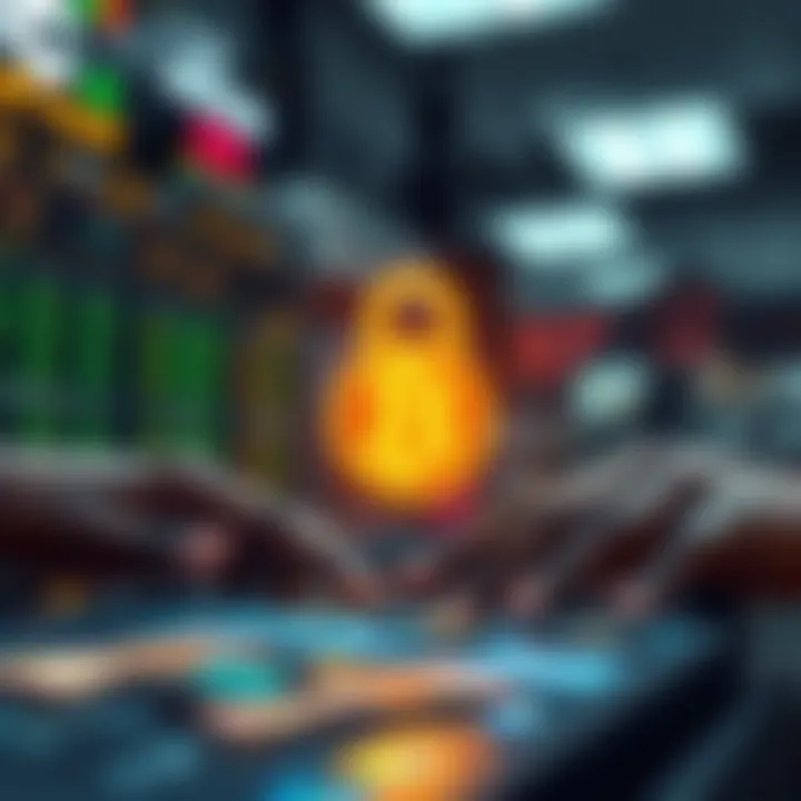 Illustration of secure digital transaction with cryptocurrency icons and Nigerian currency symbols