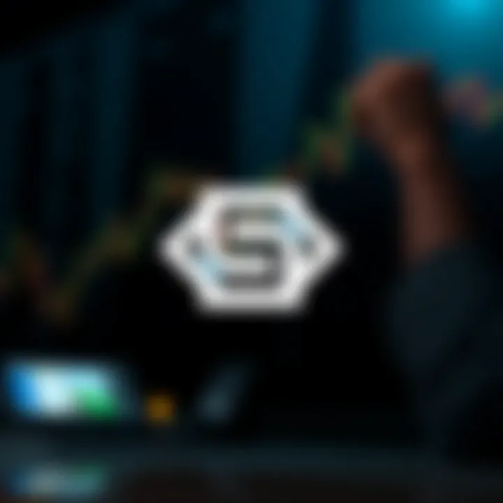 Minimalist black and white binary logo featuring interlocking squares symbolizing digital synergy