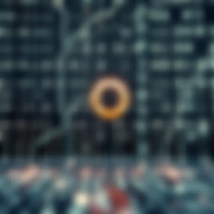 Visual representation of binary digits forming a digital circuit pattern