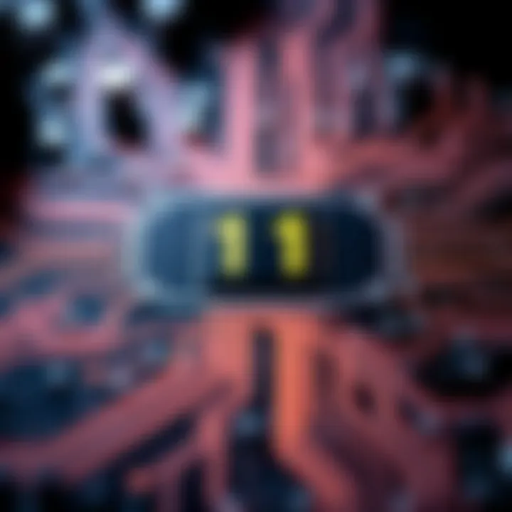 Circuit diagram showing components of a binary division unit in digital electronics