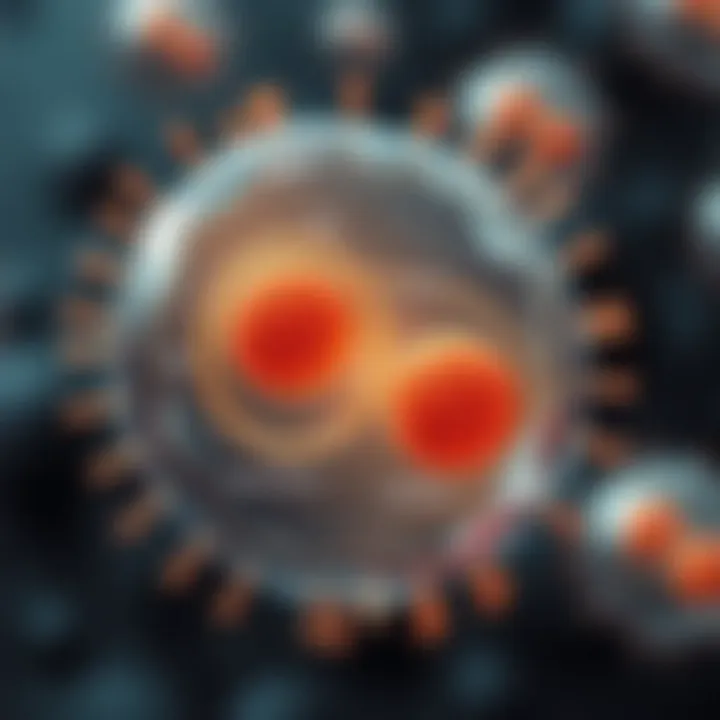 Diagram illustrating the stages of binary fission in a bacterial cell, showing DNA replication and cell division