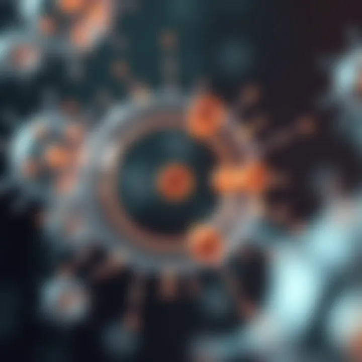 Illustration showing the phases of binary fission within a microbial cell
