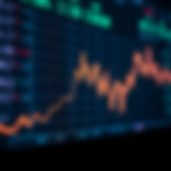 Graph showing upward and downward trends representing binary investment options