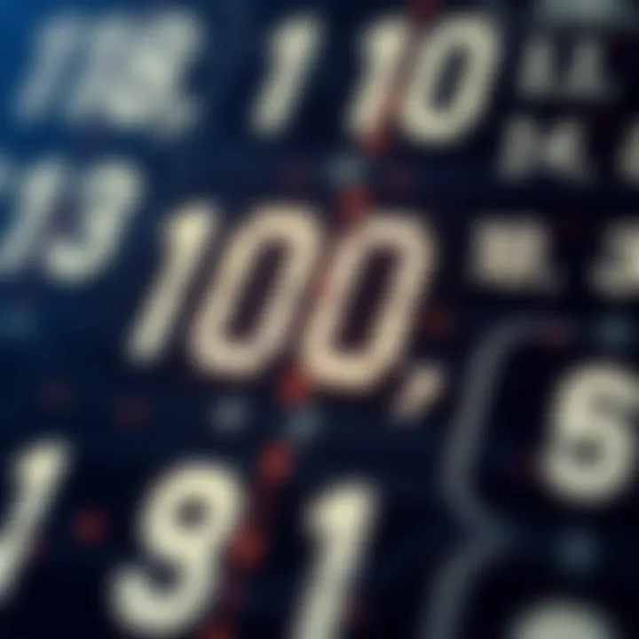 Diagram showing binary digits representing decimal values in computing