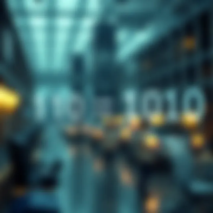 Visual example showing conversion between decimal and binary numbers with arrows indicating the change