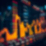 Graph showing upward and downward trends representing binary option trading outcomes