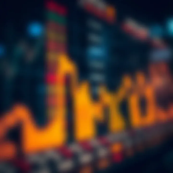 Graph showing upward and downward trends representing binary option trading outcomes