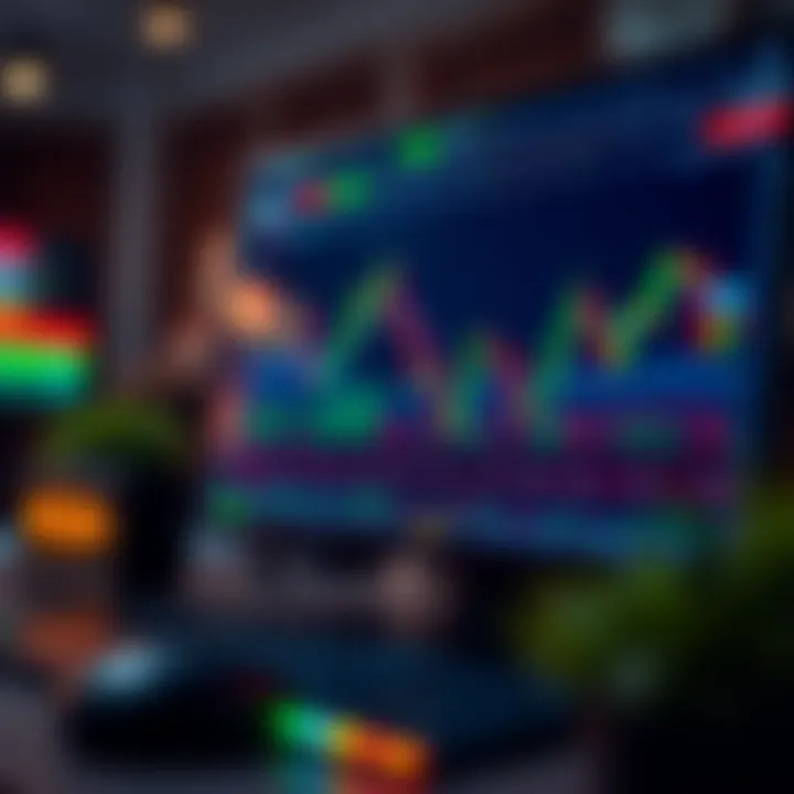Forex Trading Platform with Demo Account Features Forex trading platform interface displaying charts and virtual funds for practice